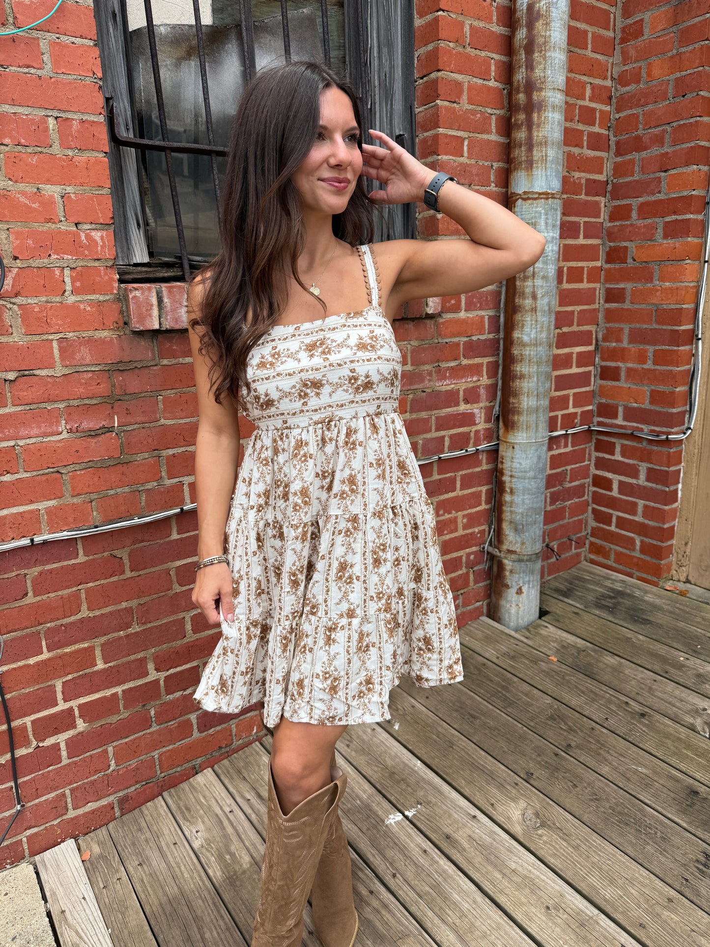 Neutral gardens dress