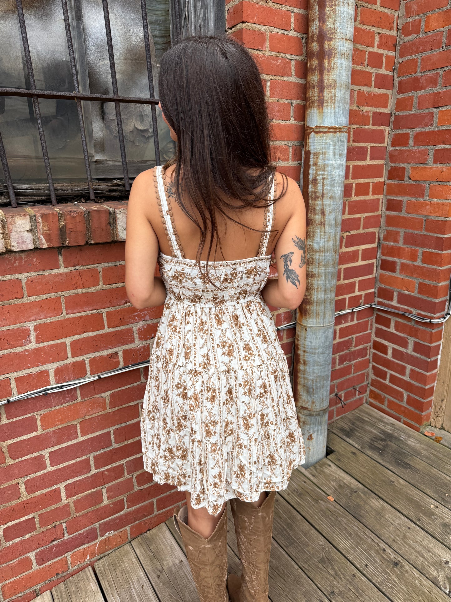 Neutral gardens dress