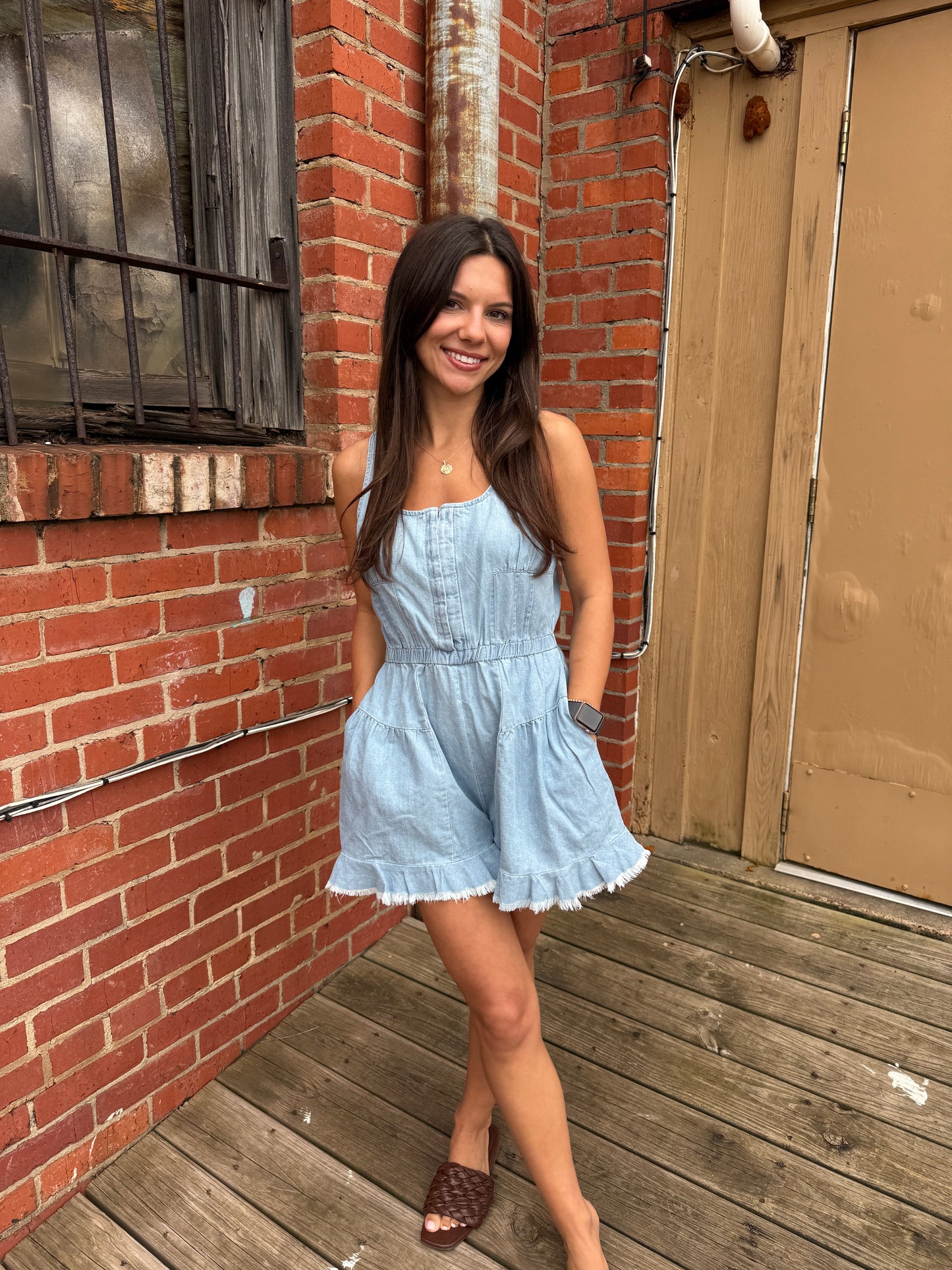 Daisywood Denim Romper