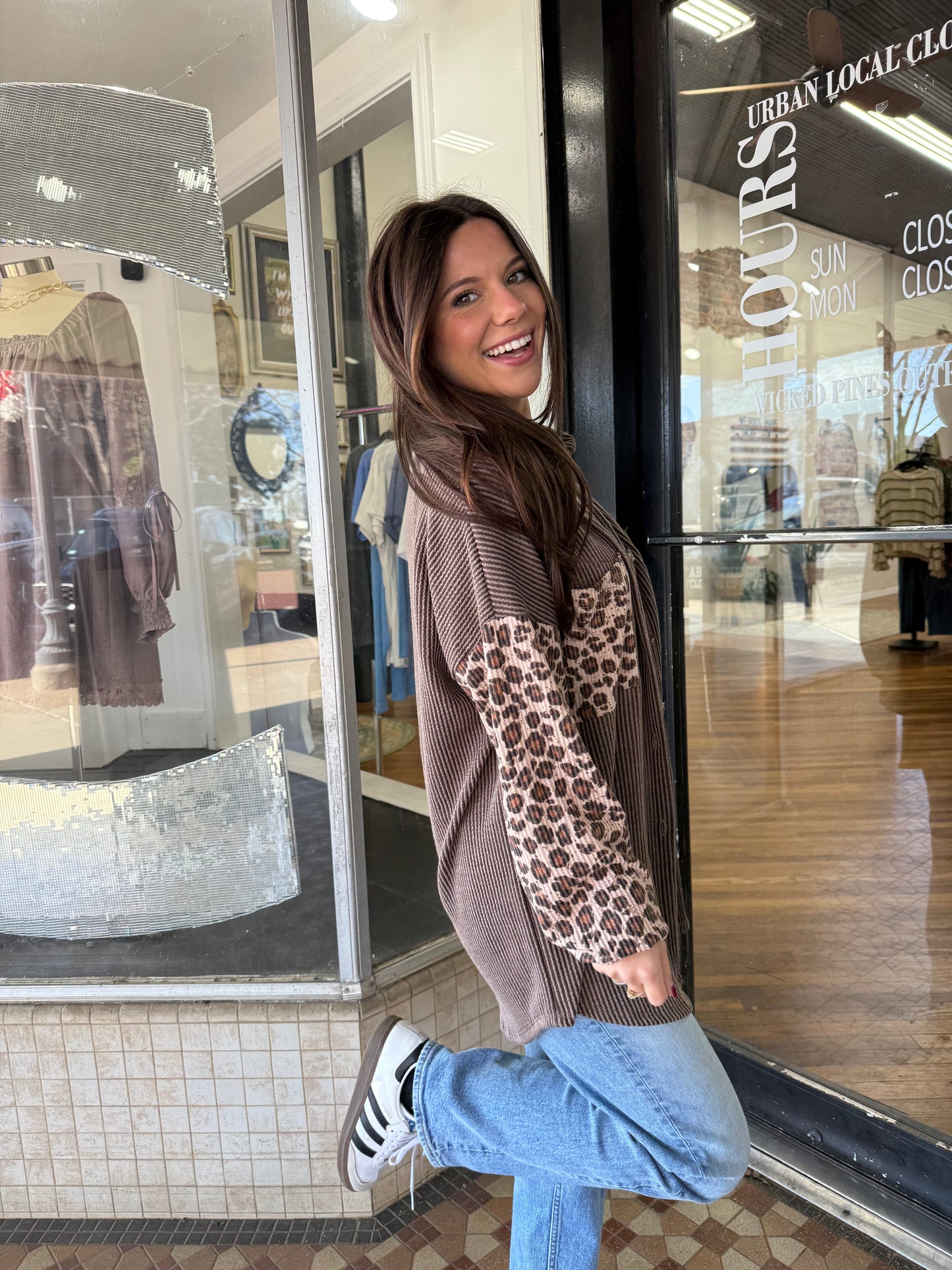 Leopard Ribbed Shacket