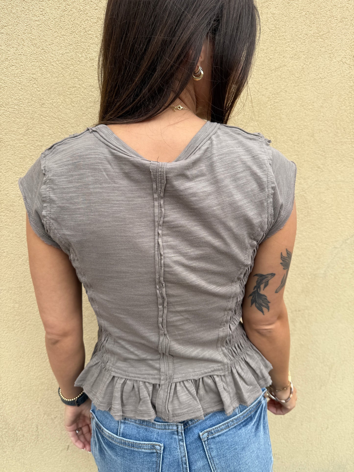 Mocha Smocked Top
