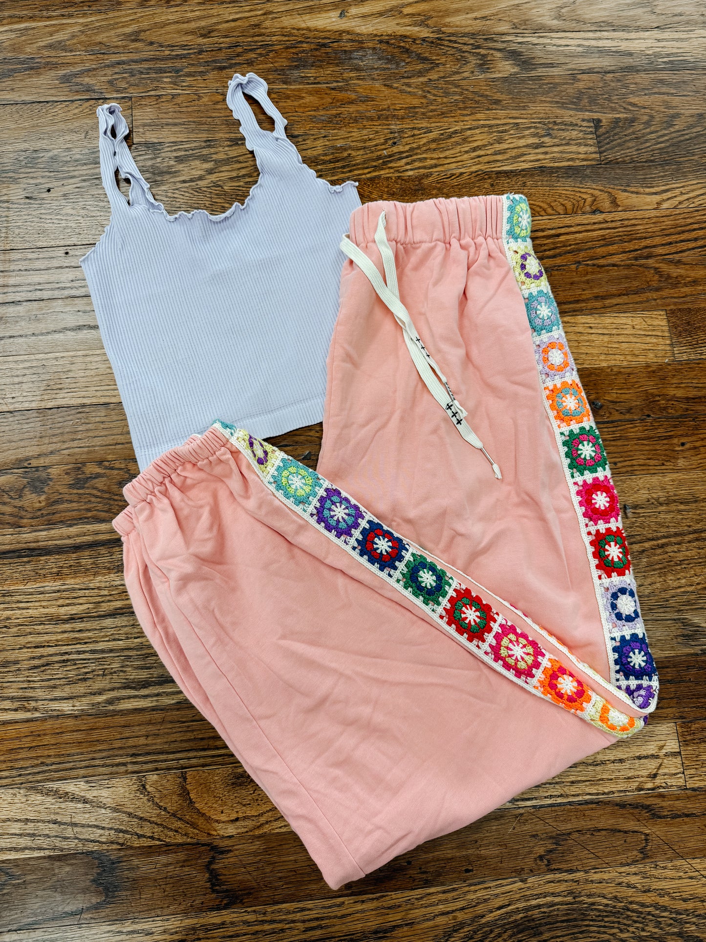 Peach Crochet Joggers