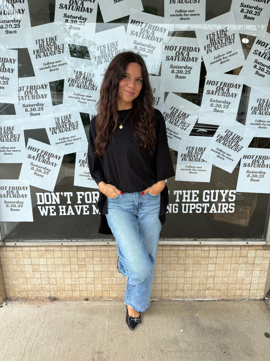 Ribbed Boyfriend Top