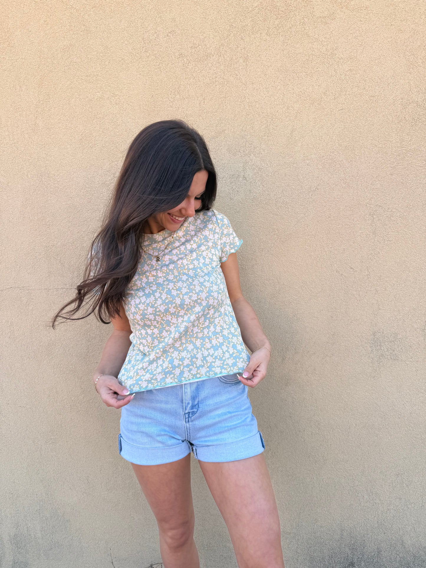 Frilled Floral Top
