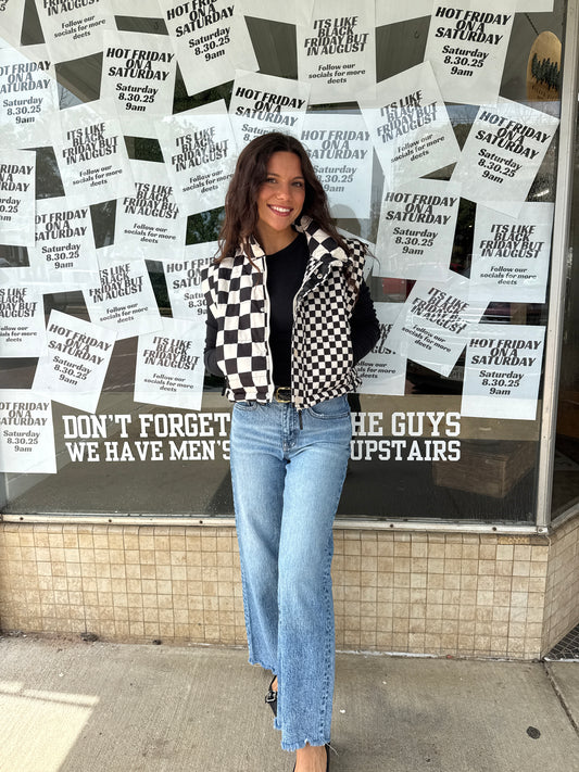 Checkered Puffer Vest