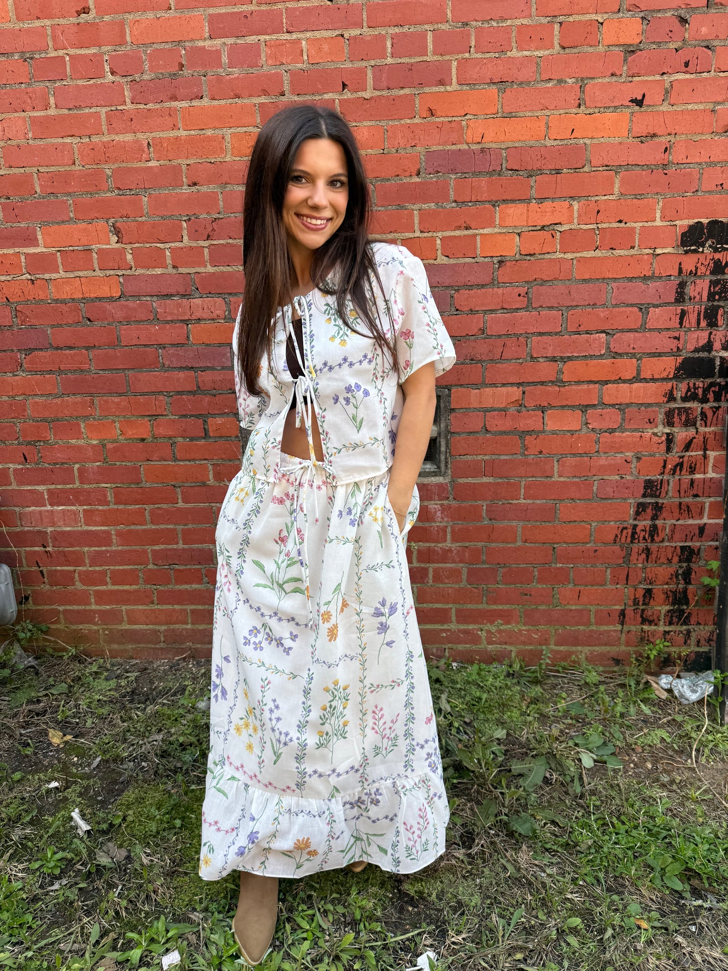 Folkcore Tie Top