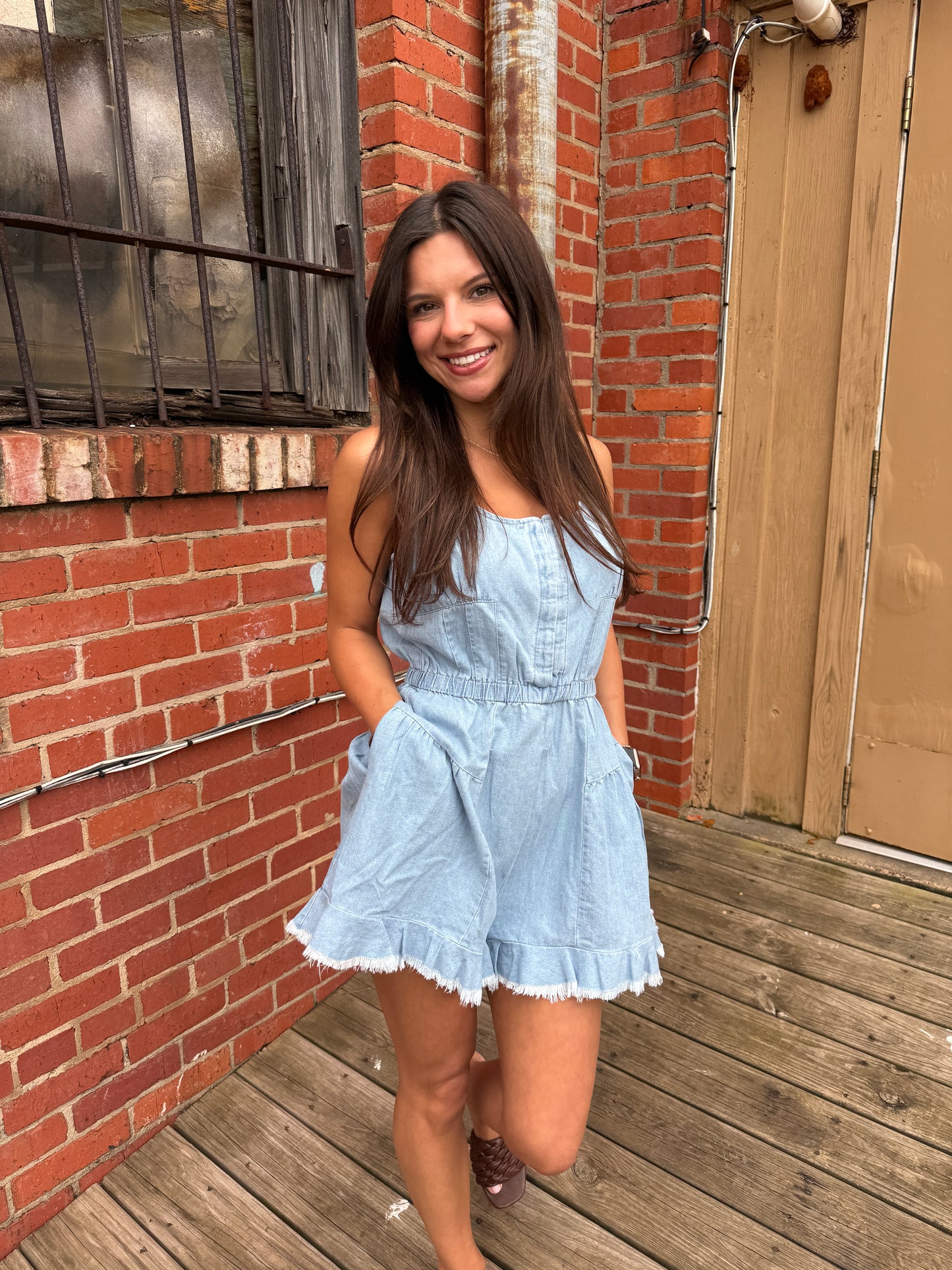 Daisywood Denim Romper