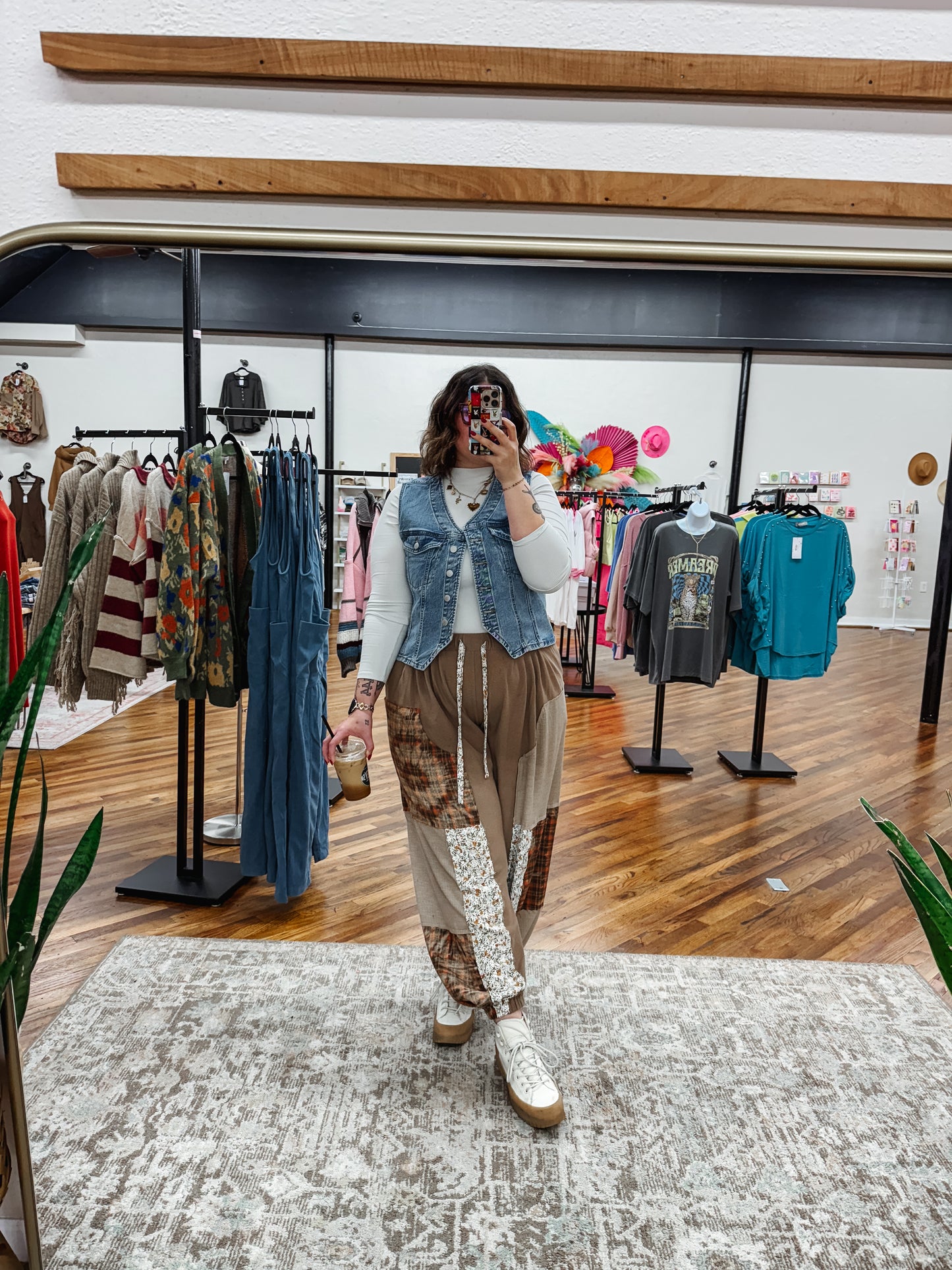 Chocolate plaid Joggers