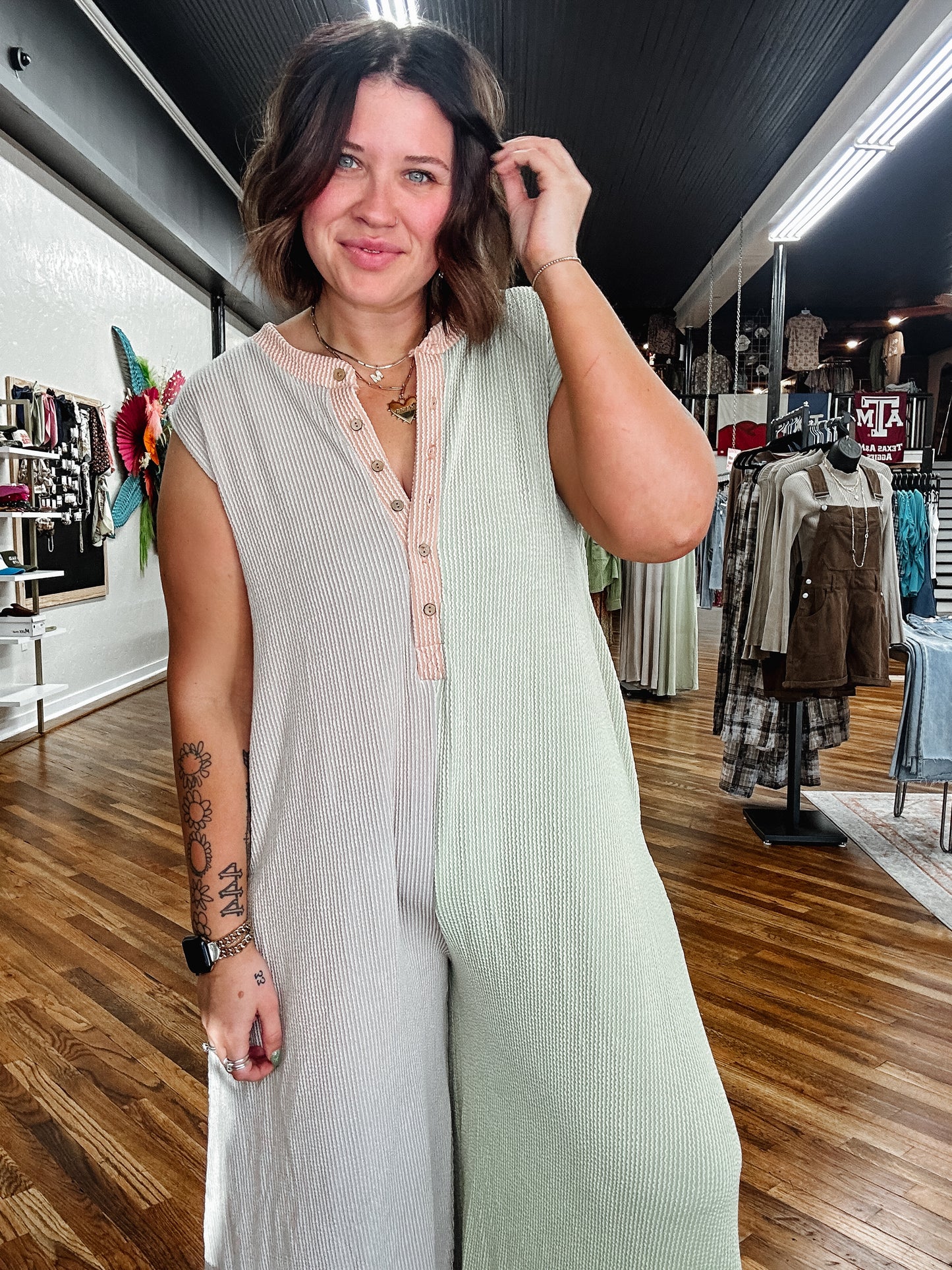 Stand out two tone jumpsuit