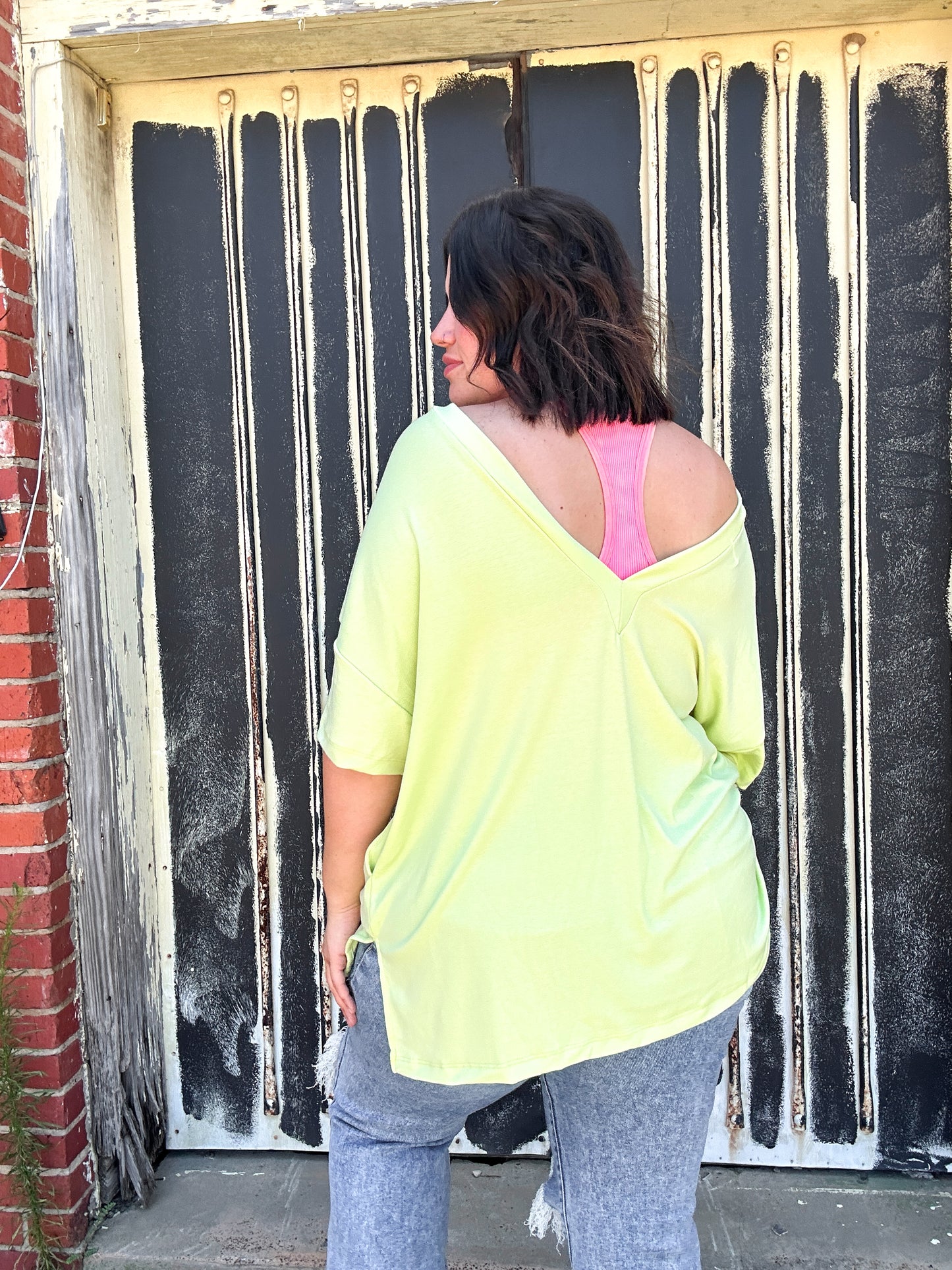 Neon V-line tunic