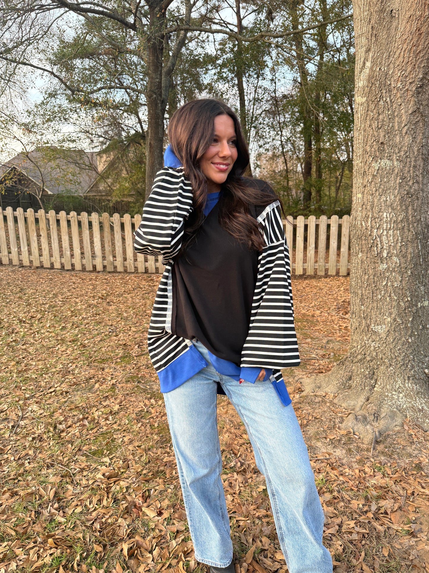 Oversized Stripe BF Top