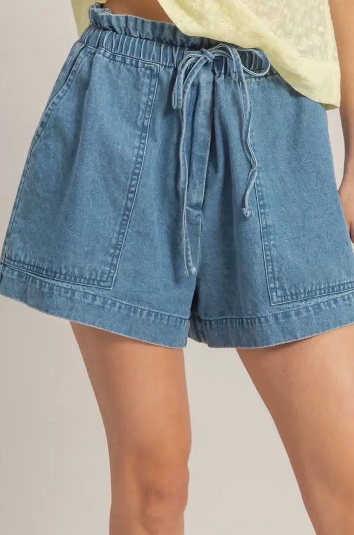 Paper Back Denim Shorts