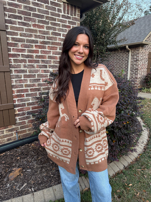 Western Horse Cardigan