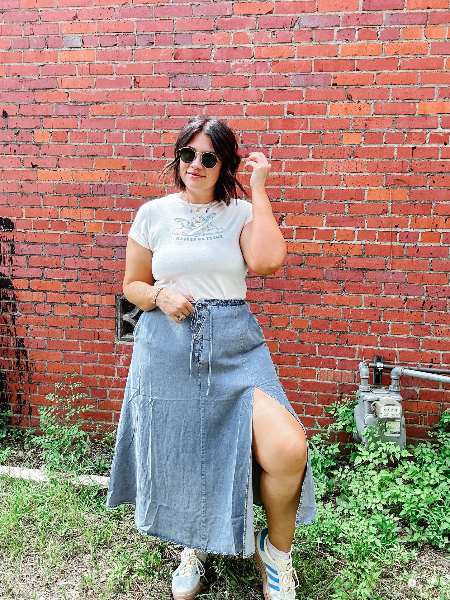 Denim Midi Skirt