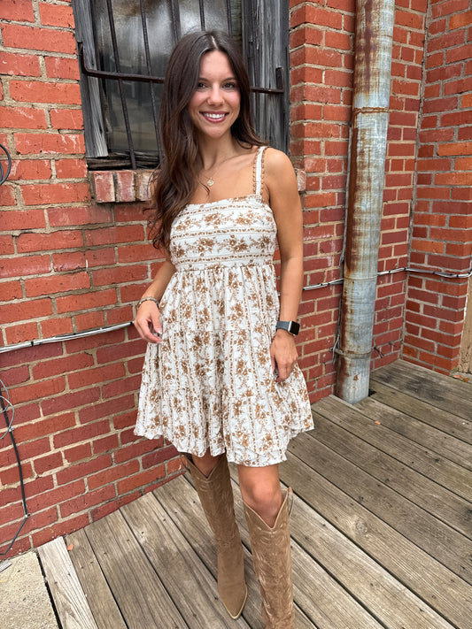 Neutral gardens dress