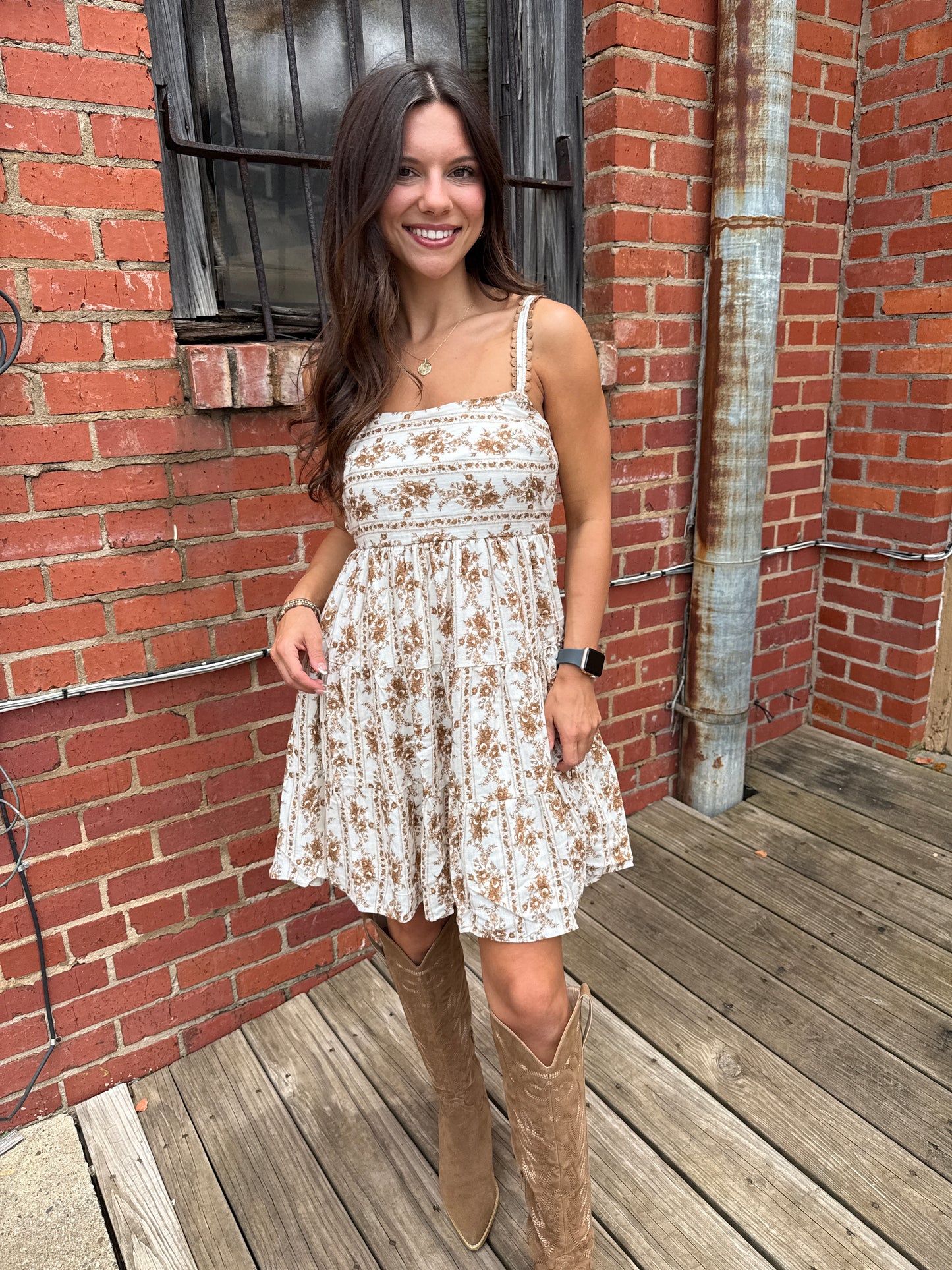 Neutral gardens dress