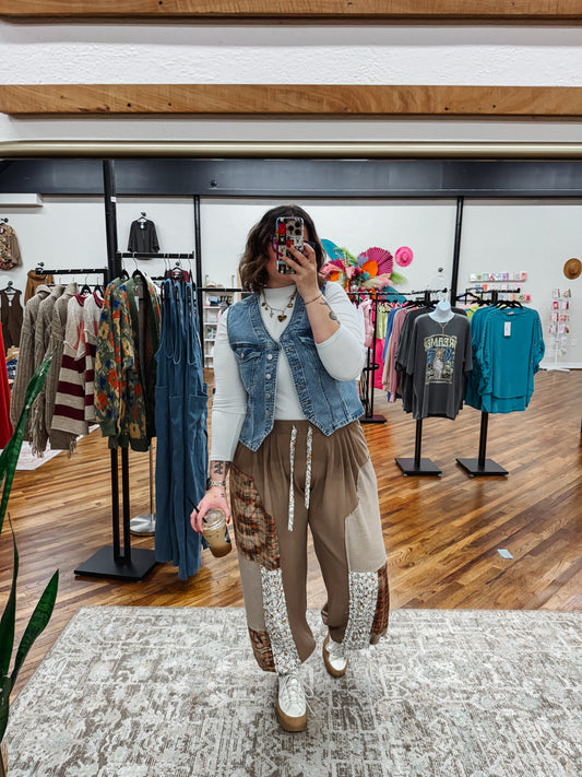 Chocolate plaid Joggers