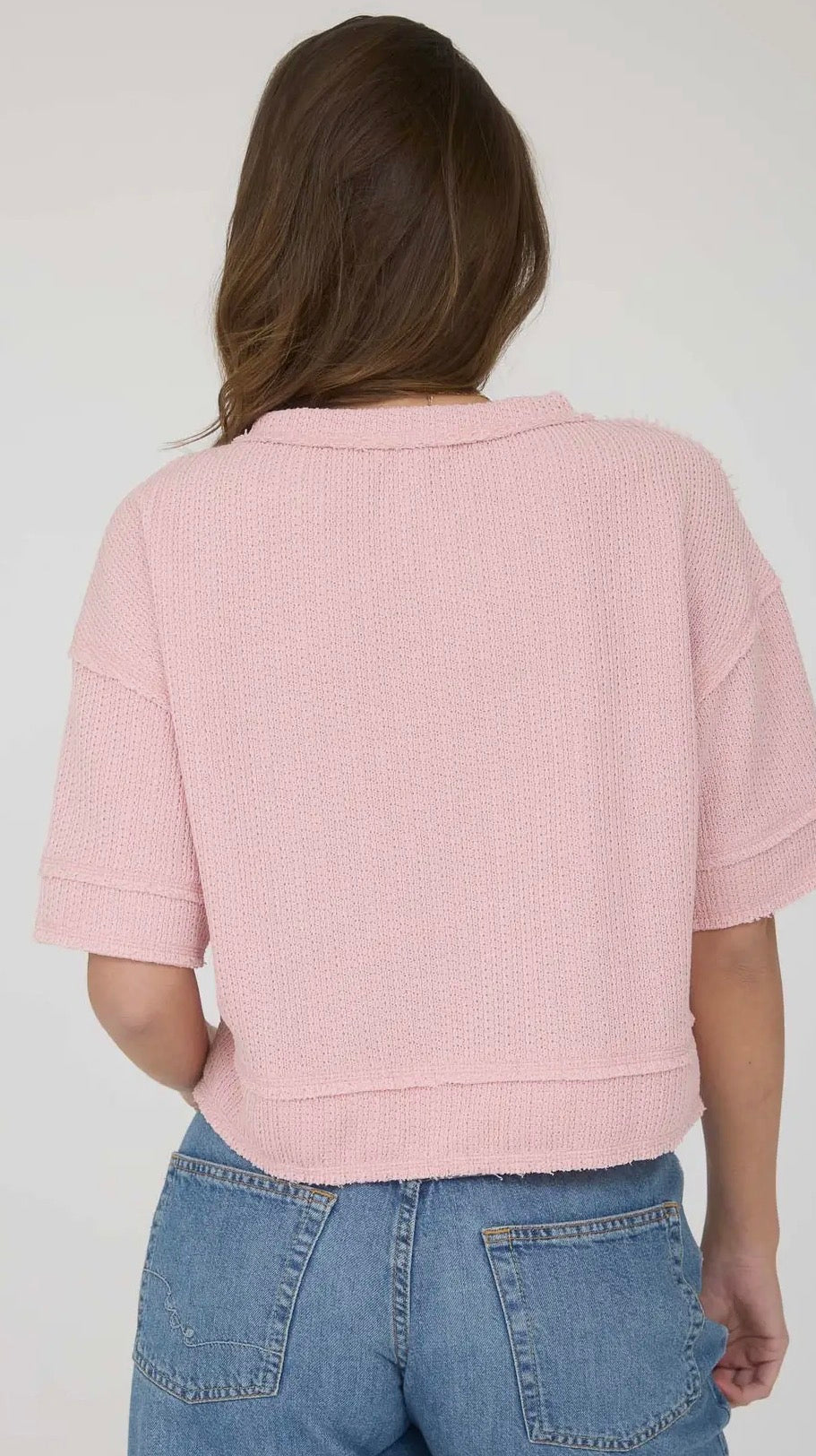 Henley Pink Top