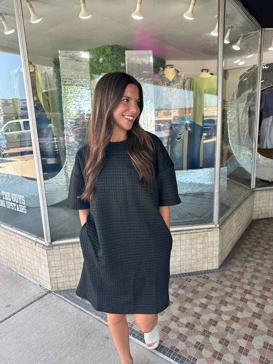 Quilted shift dress