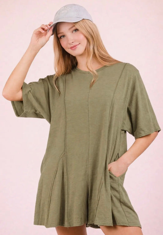 Sage Mineral Washed Romper