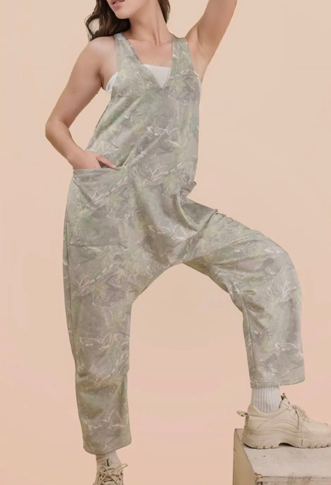 Camo Mineral Washed Jumpsuit