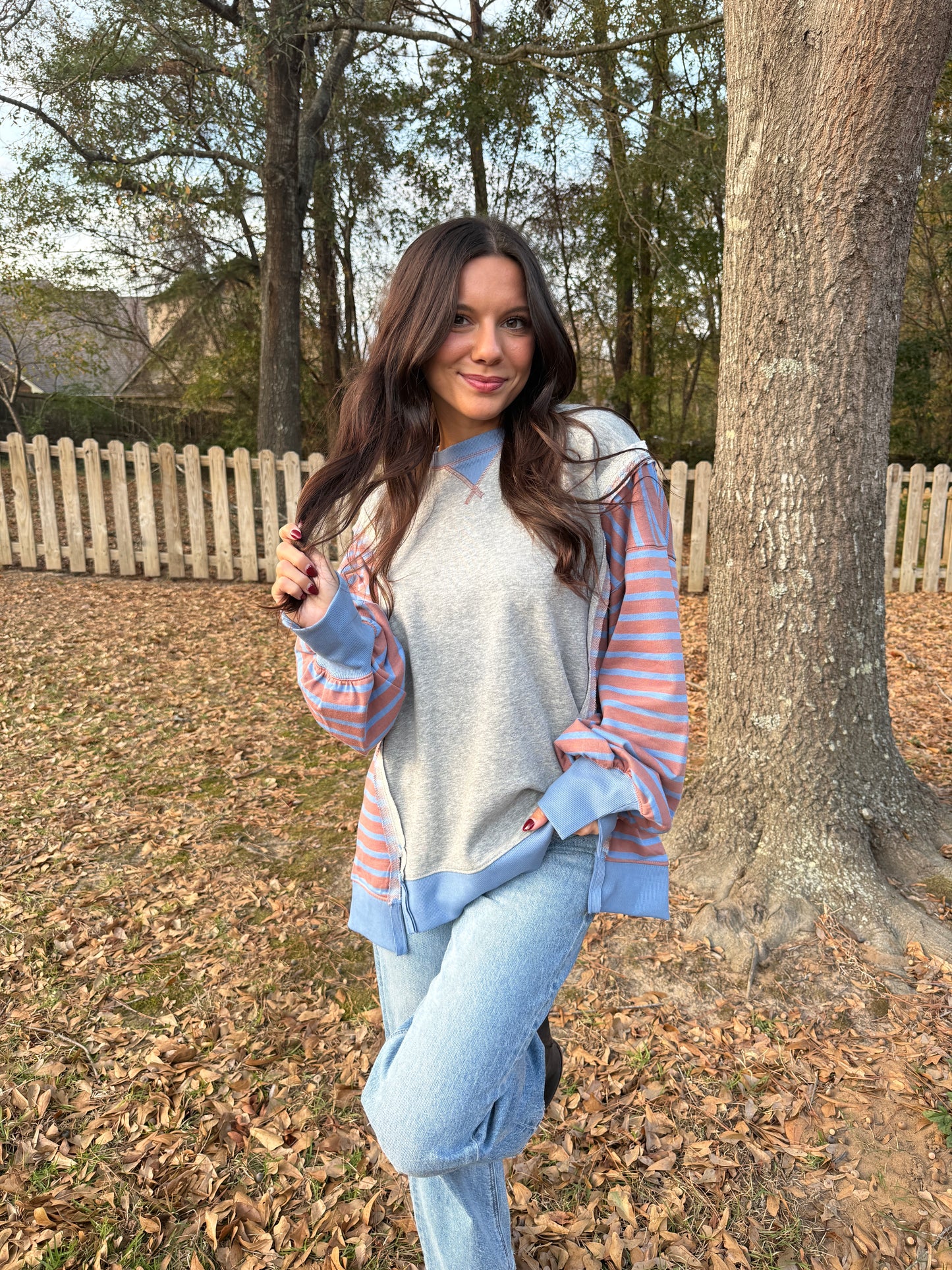Oversized Stripe BF Top