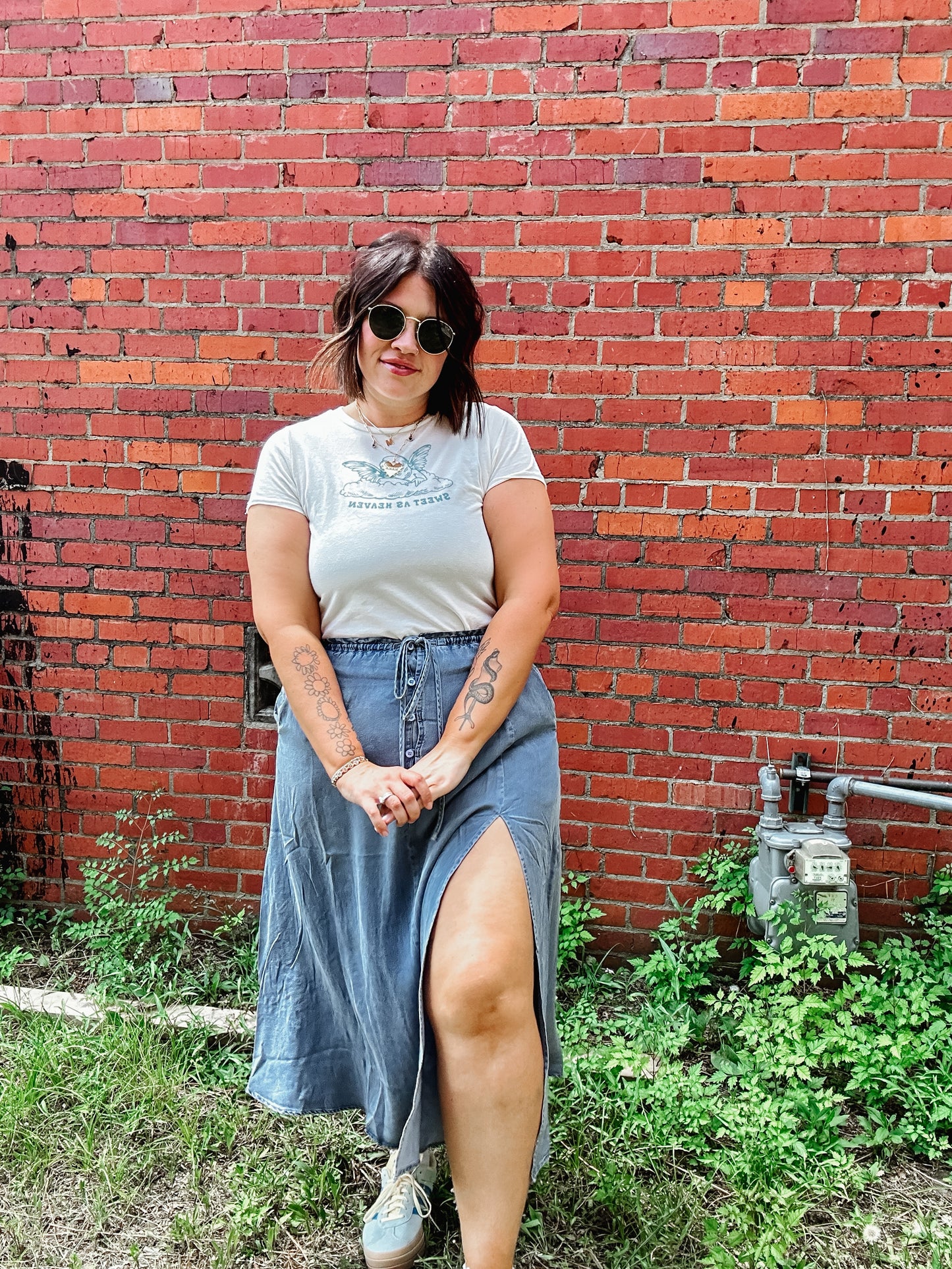 Denim Midi Skirt