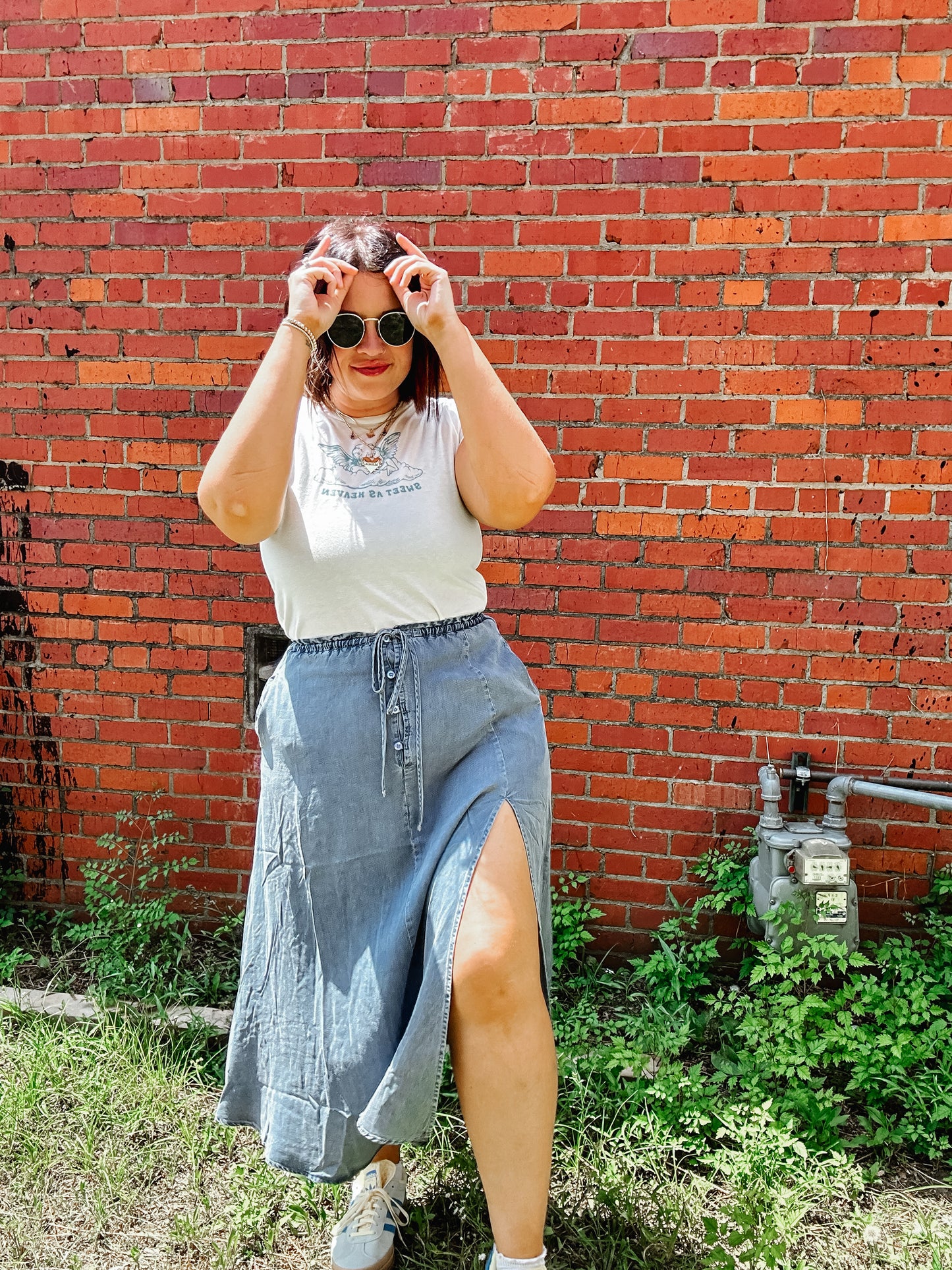 Denim Midi Skirt