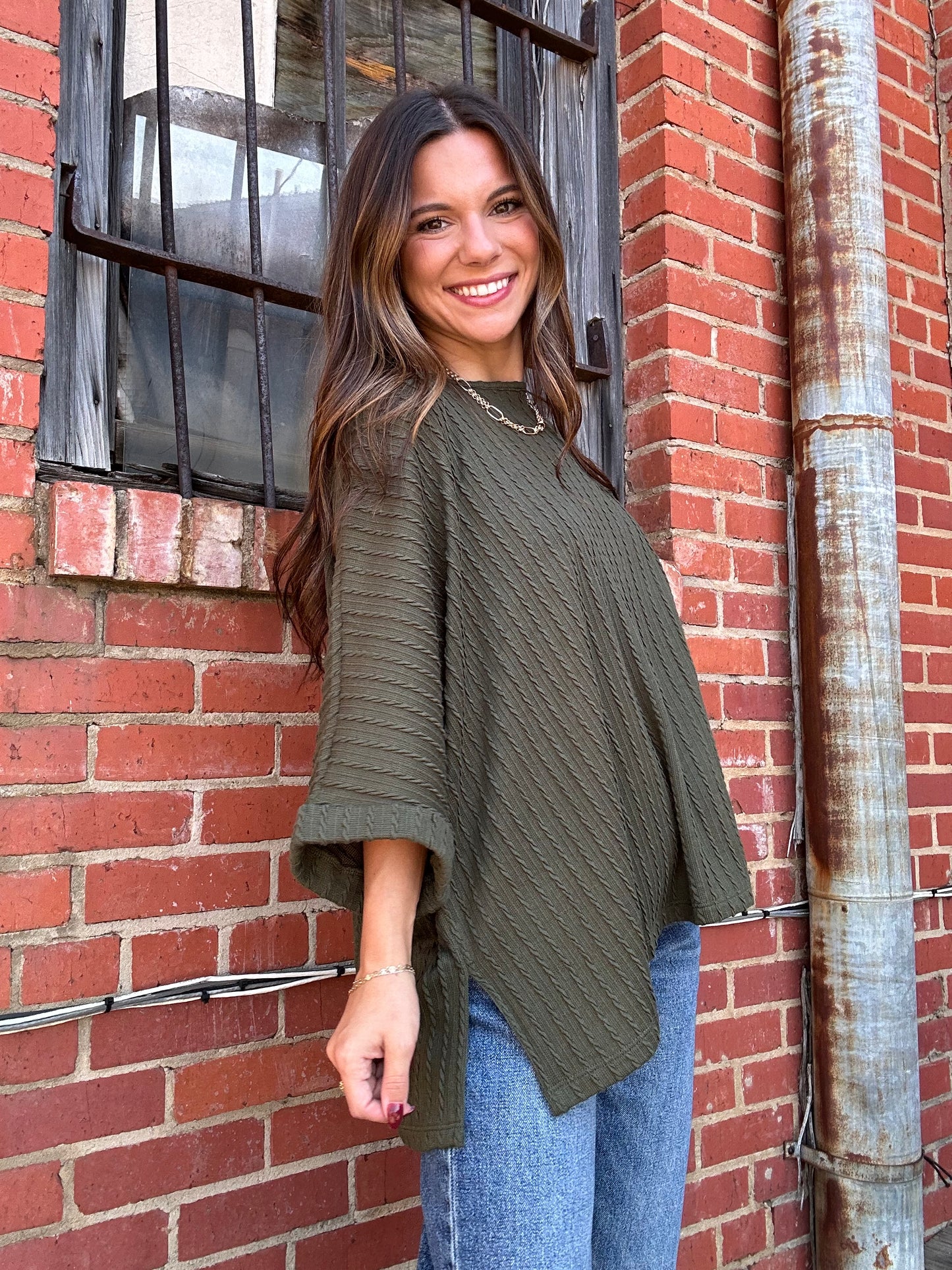 Mocha / Olive Texture Top