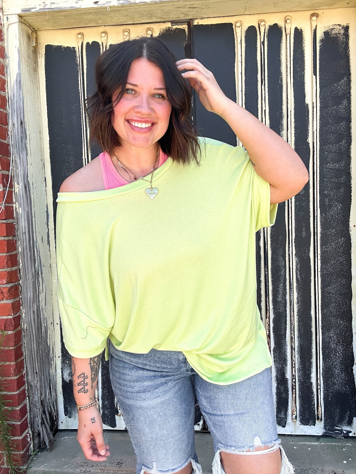 Neon V-line tunic