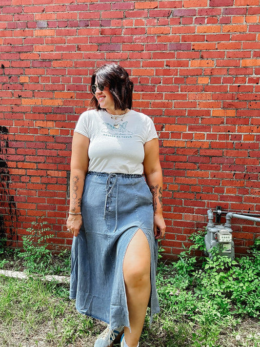 Denim Midi Skirt