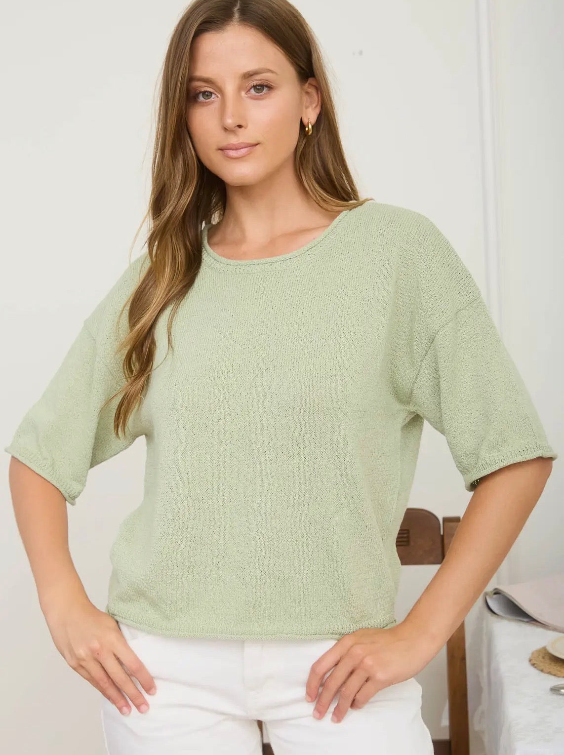 Sage Boxy Top