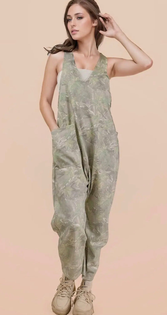 Camo Mineral Washed Jumpsuit