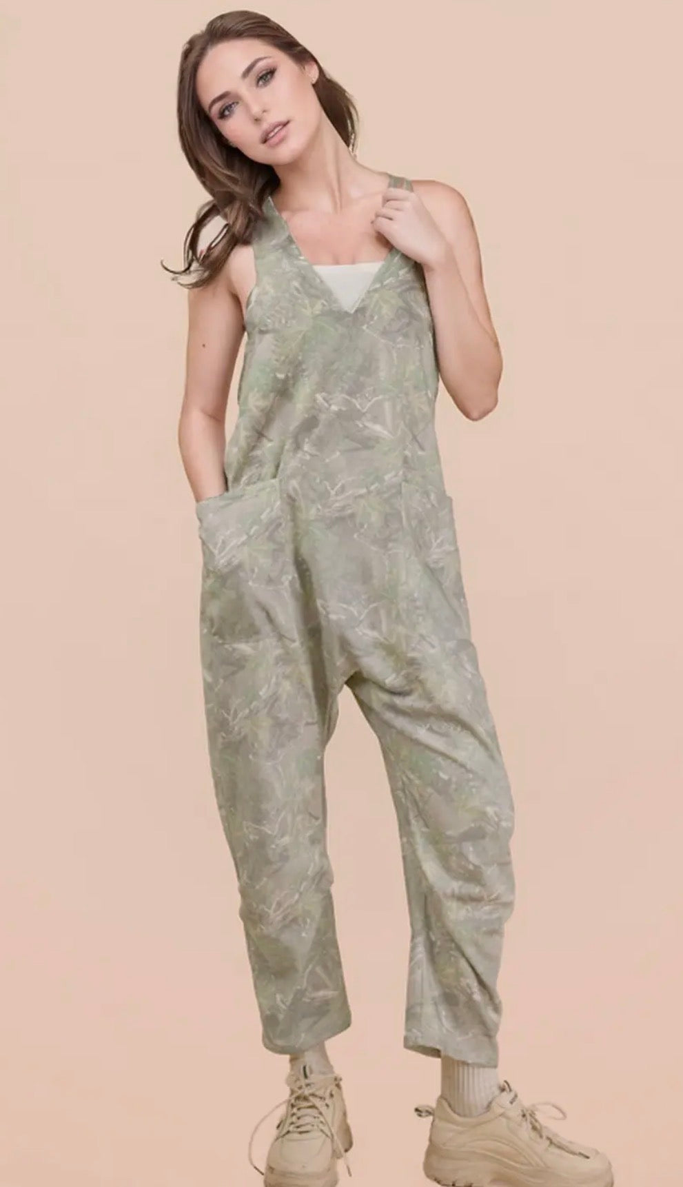 Camo Mineral Washed Jumpsuit
