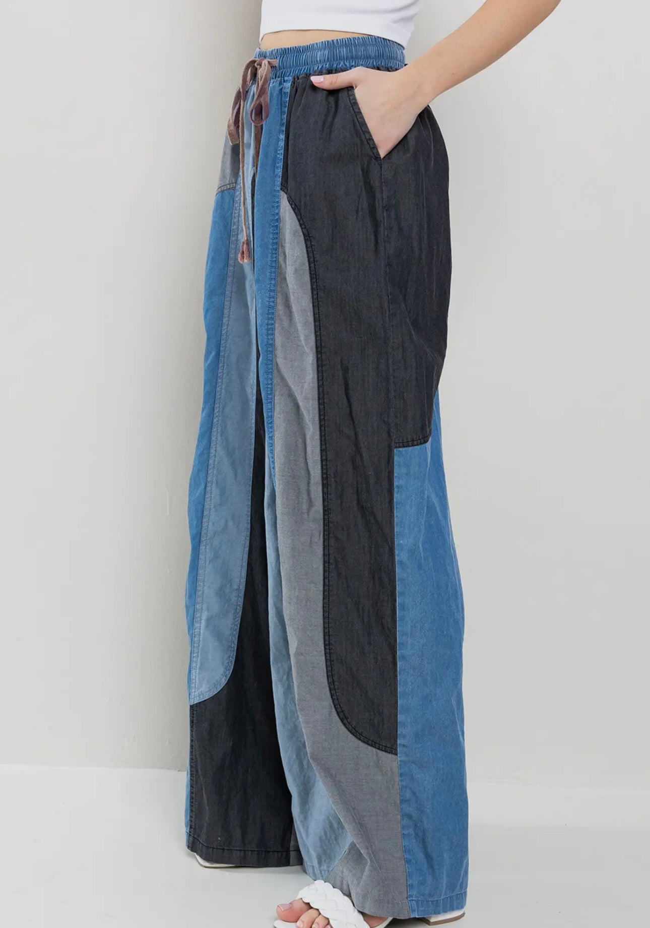 Denim Mix Match Pants