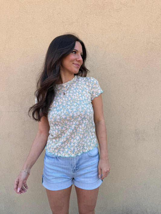 Frilled Floral Top