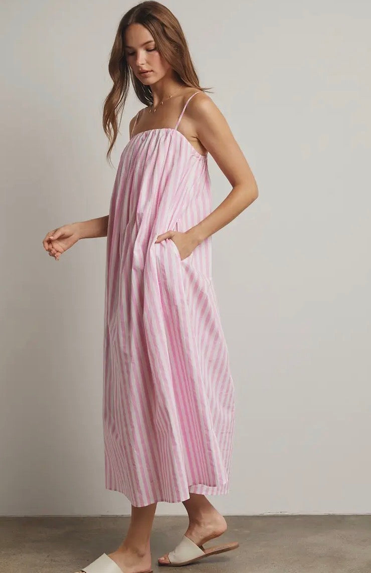 Pink Waves Stripped Dress
