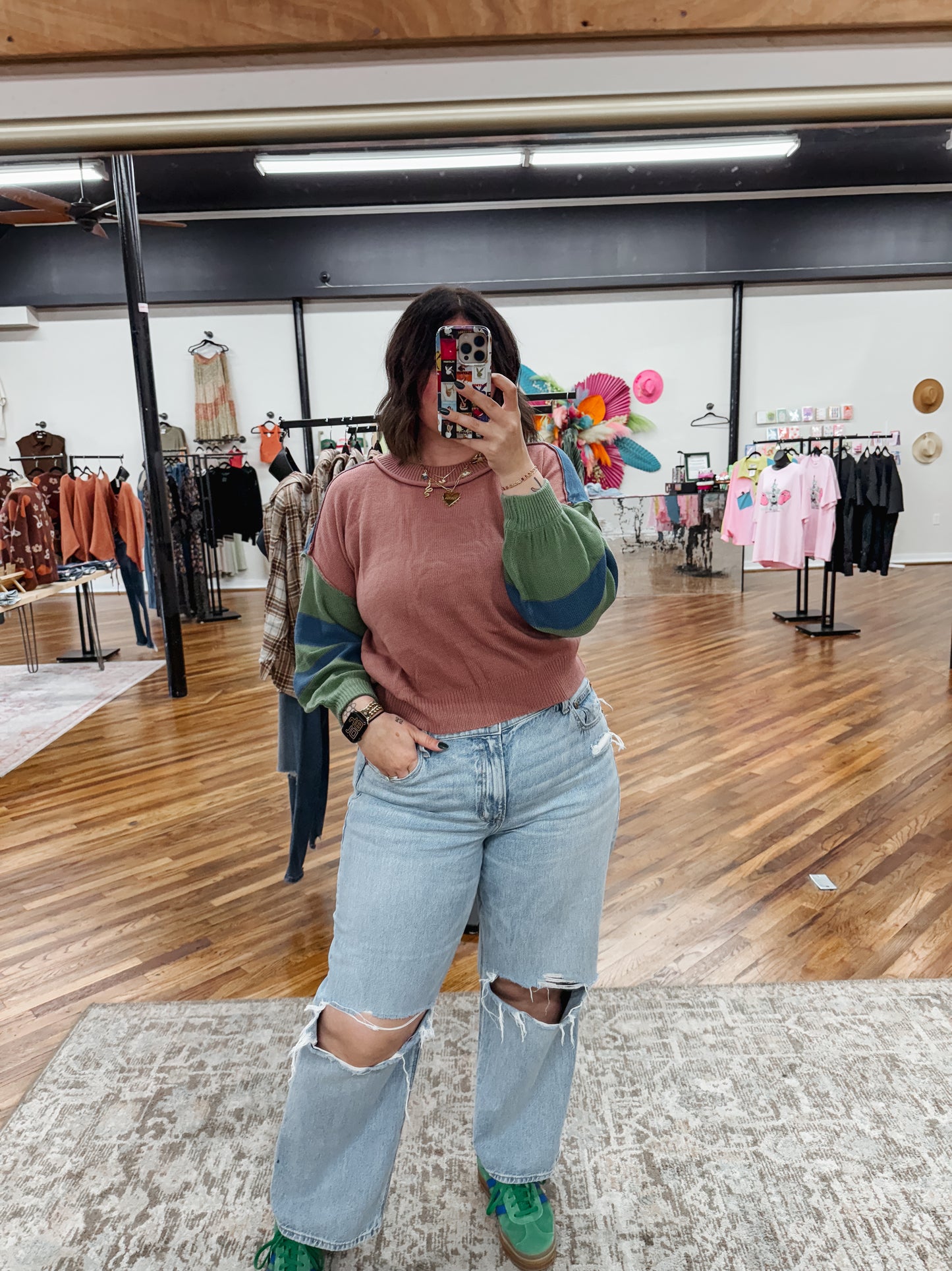 Color Blocked Stripe Sweater