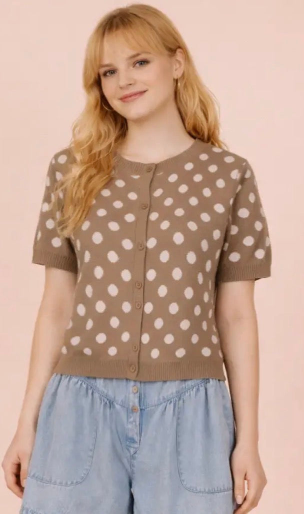 Polka Dot Cardi Top