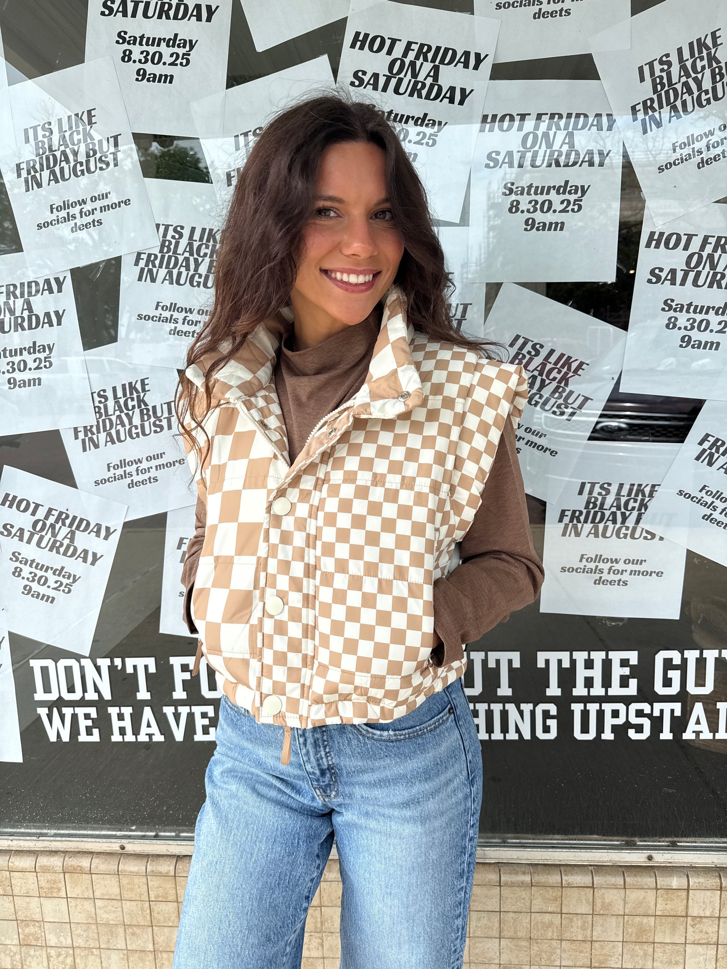 Checkered Puffer Vest