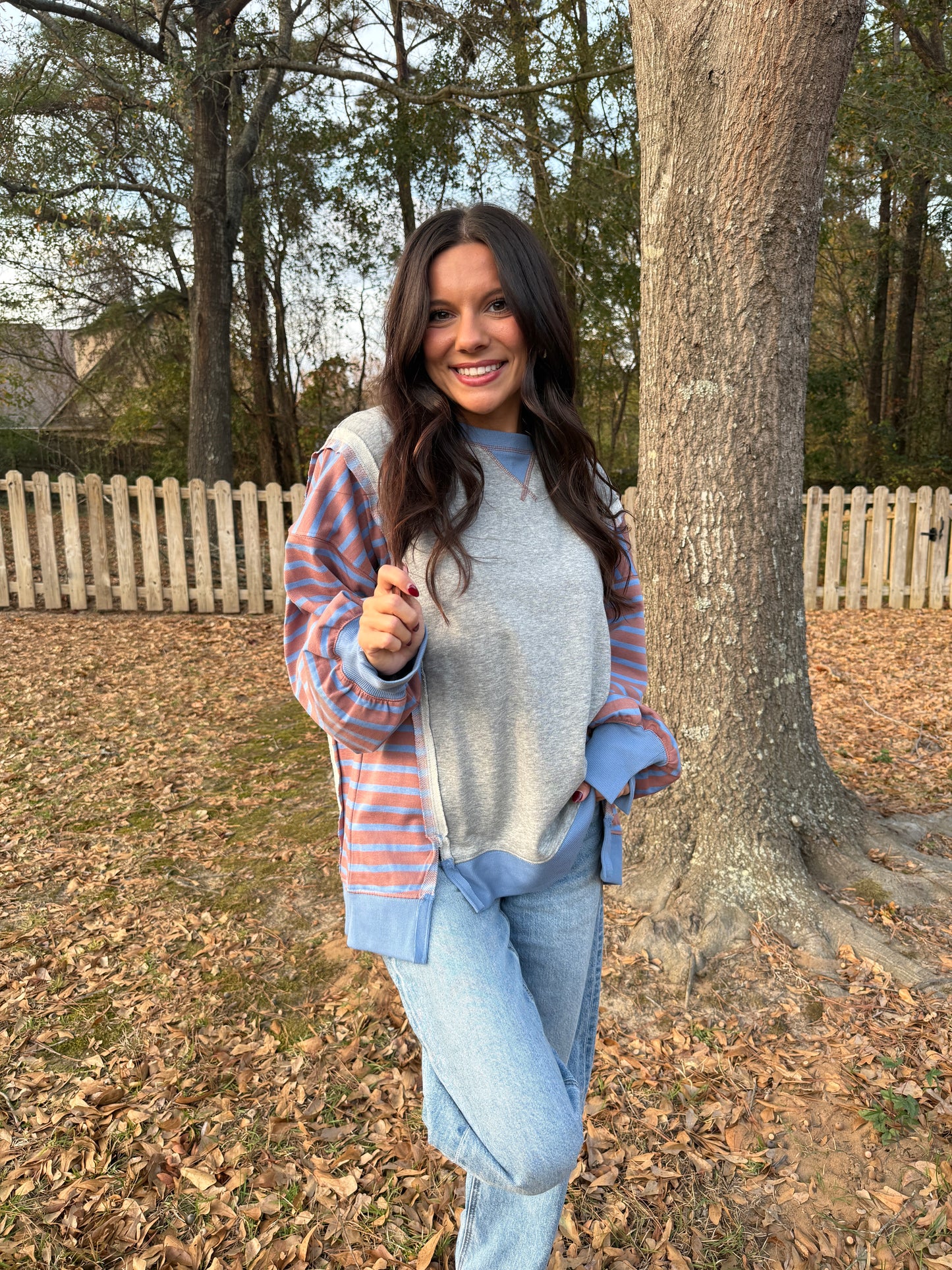 Oversized Stripe BF Top